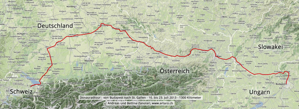 Donauradtour - Karte
